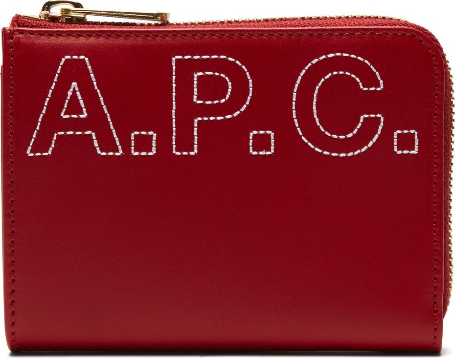 A.P.C. Lise logo-embroidered leather wallet