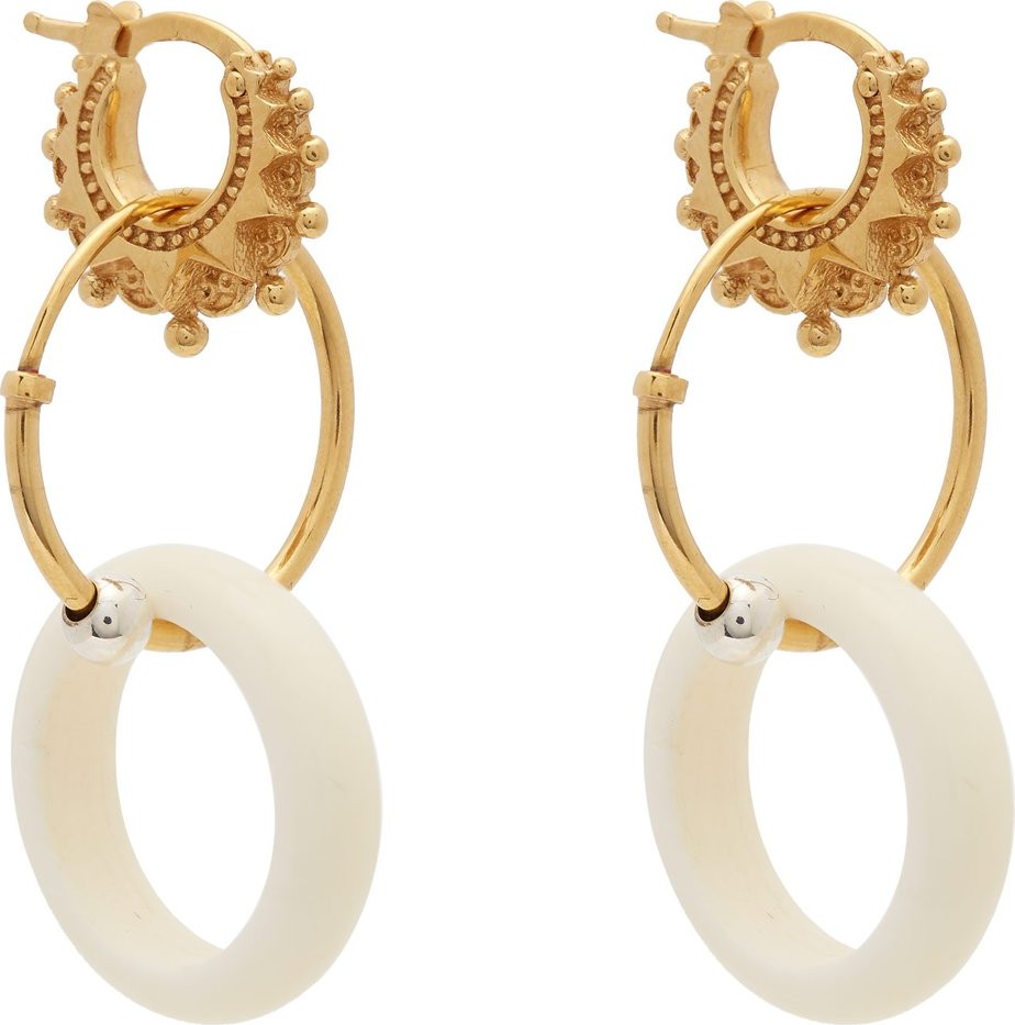 Bottega Veneta Charm gold-plated sterling silver hoop earrings