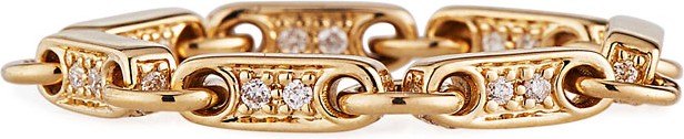 Sydney Evan 14k Gold Elongated Diamond-Link Ring  Size 6.5