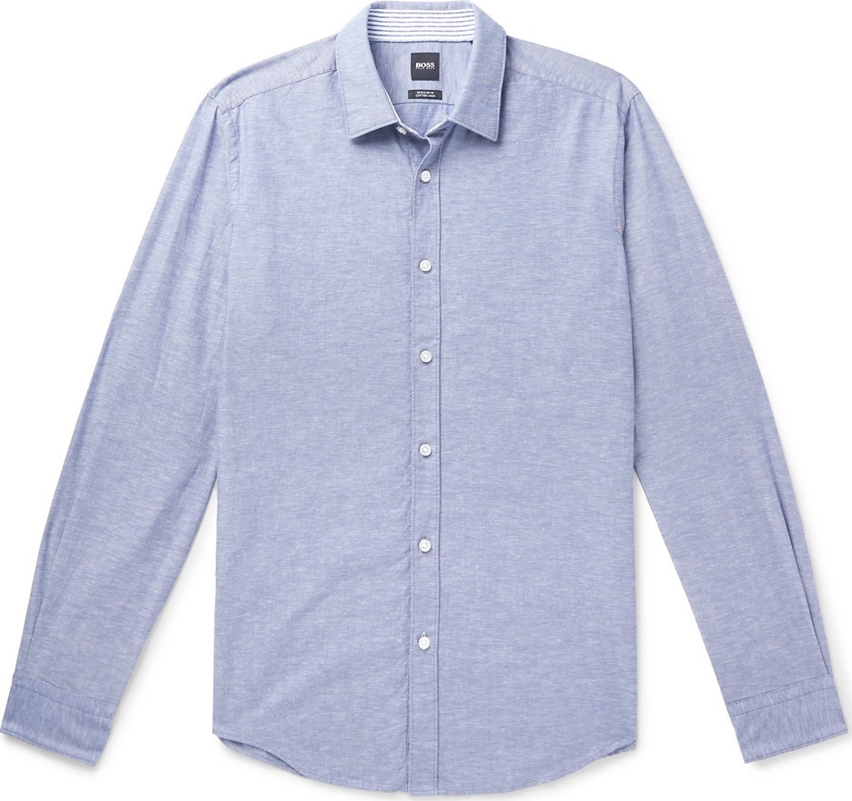 HUGO BOSS Lukas Cotton and Linen-Blend Shirt