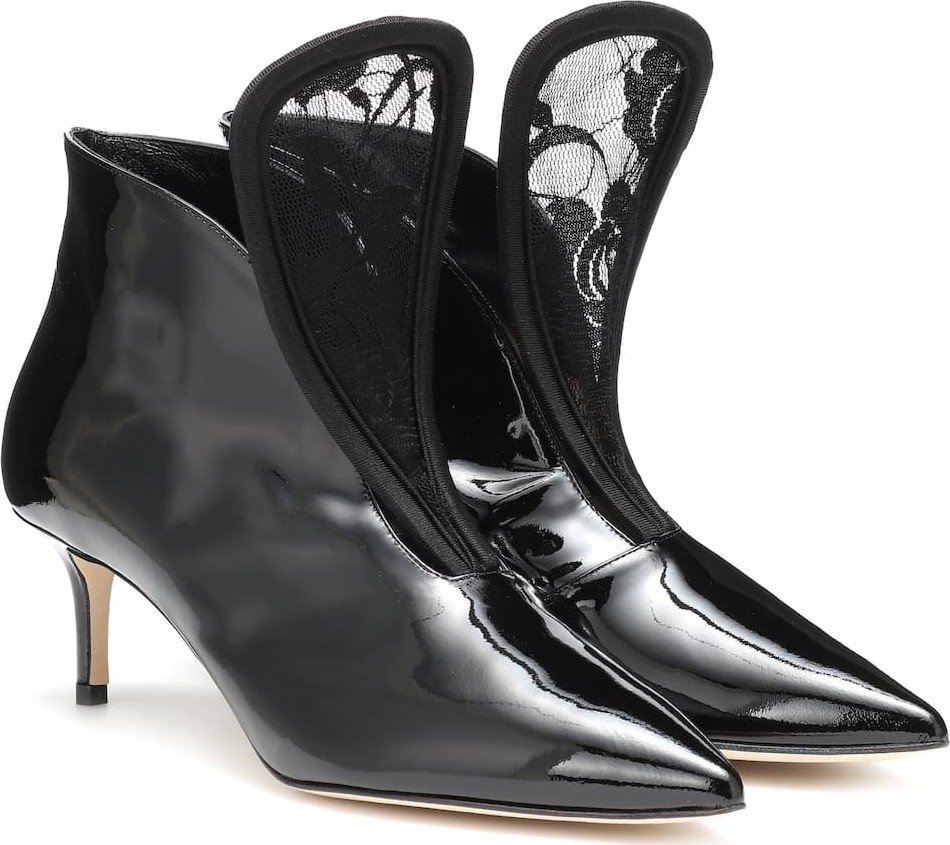 Christopher Kane Patent leather and lace pumps