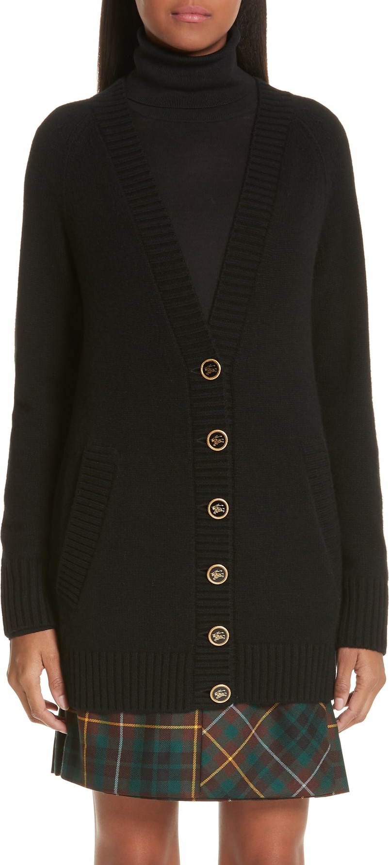 Burberry London England Elqui Logo Button Cashmere Cardigan