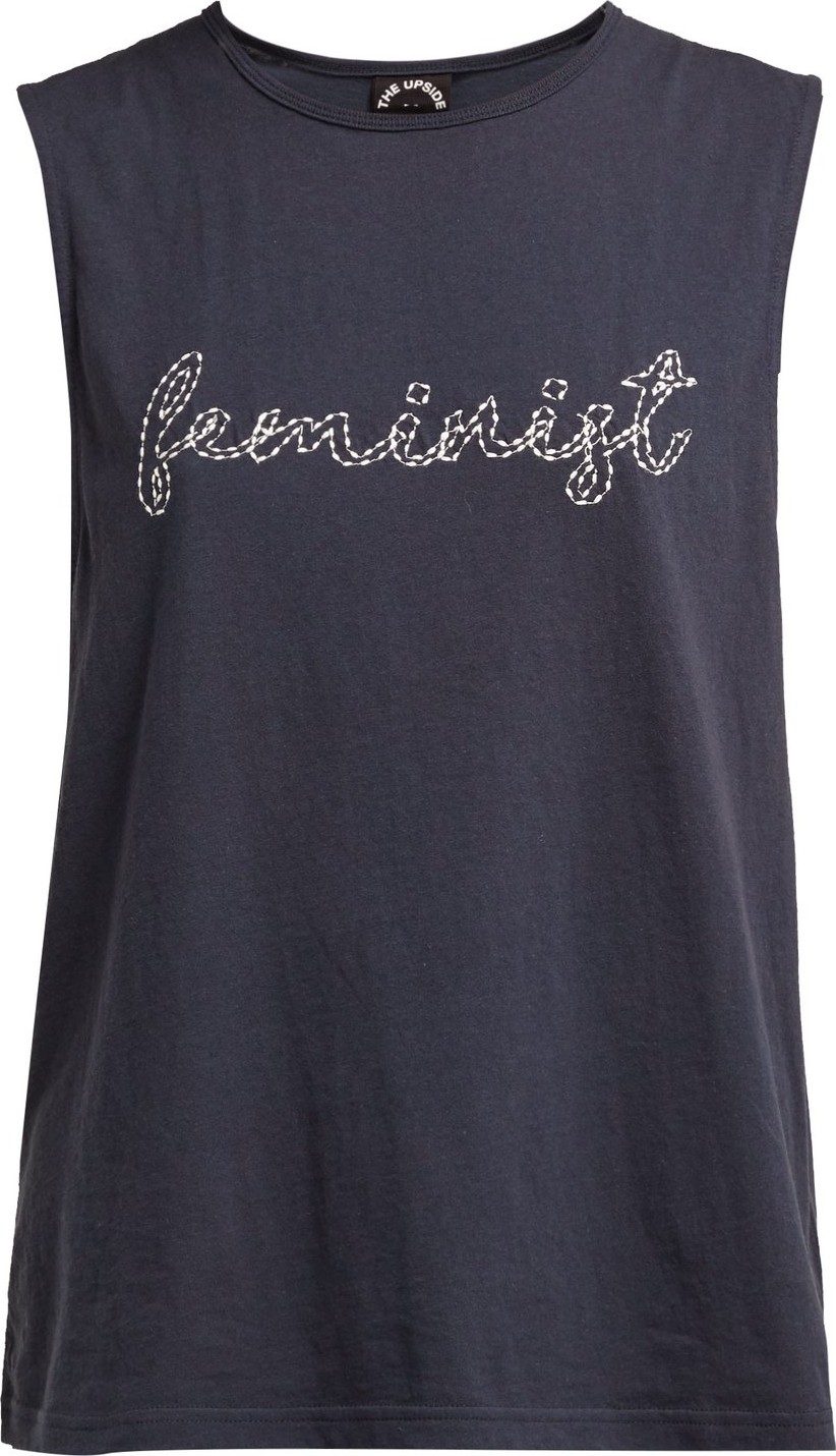 The Upside Embroidered cotton tank top