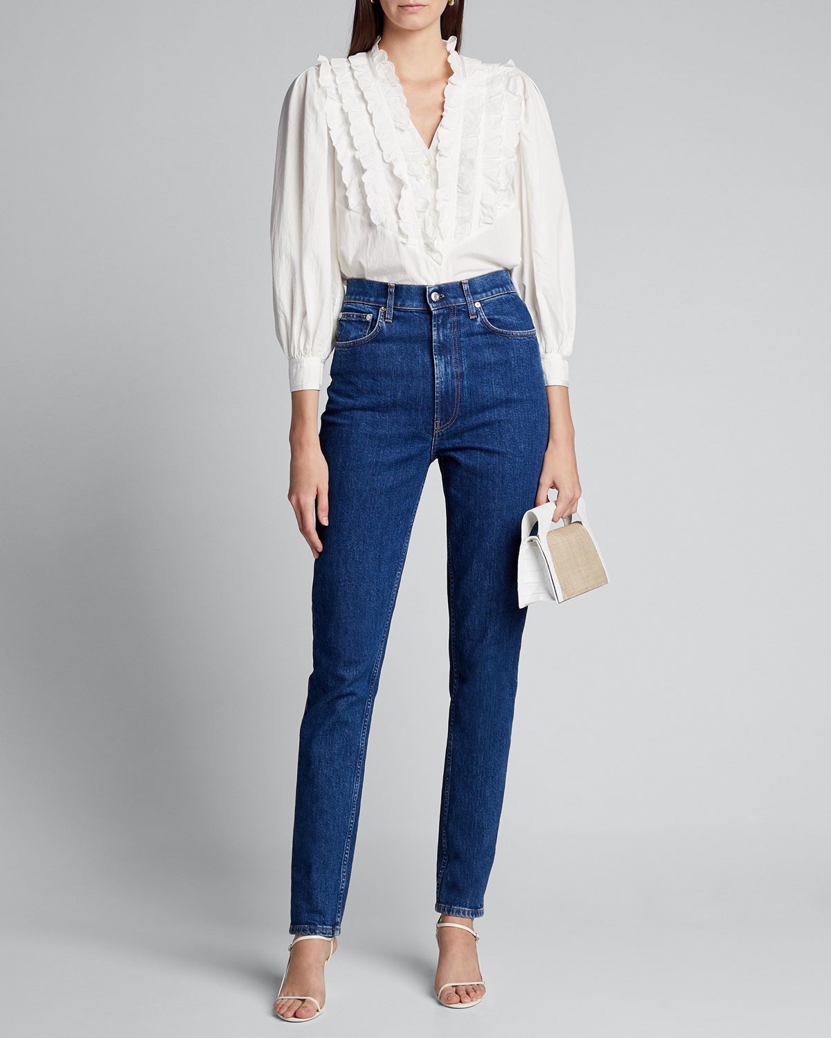 Helmut Lang Femme Hi Spikes Skinny Jeans