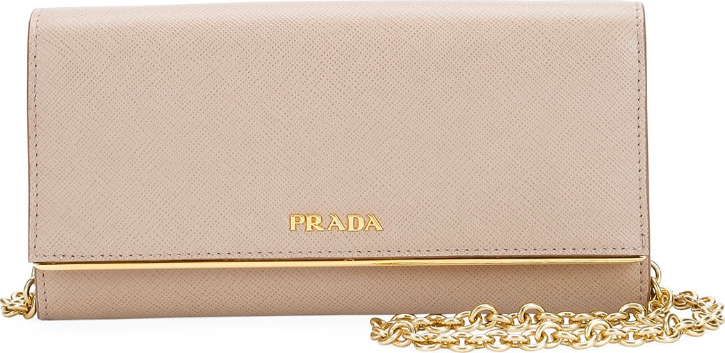 Prada Saffiano Shine Continetal Wallet