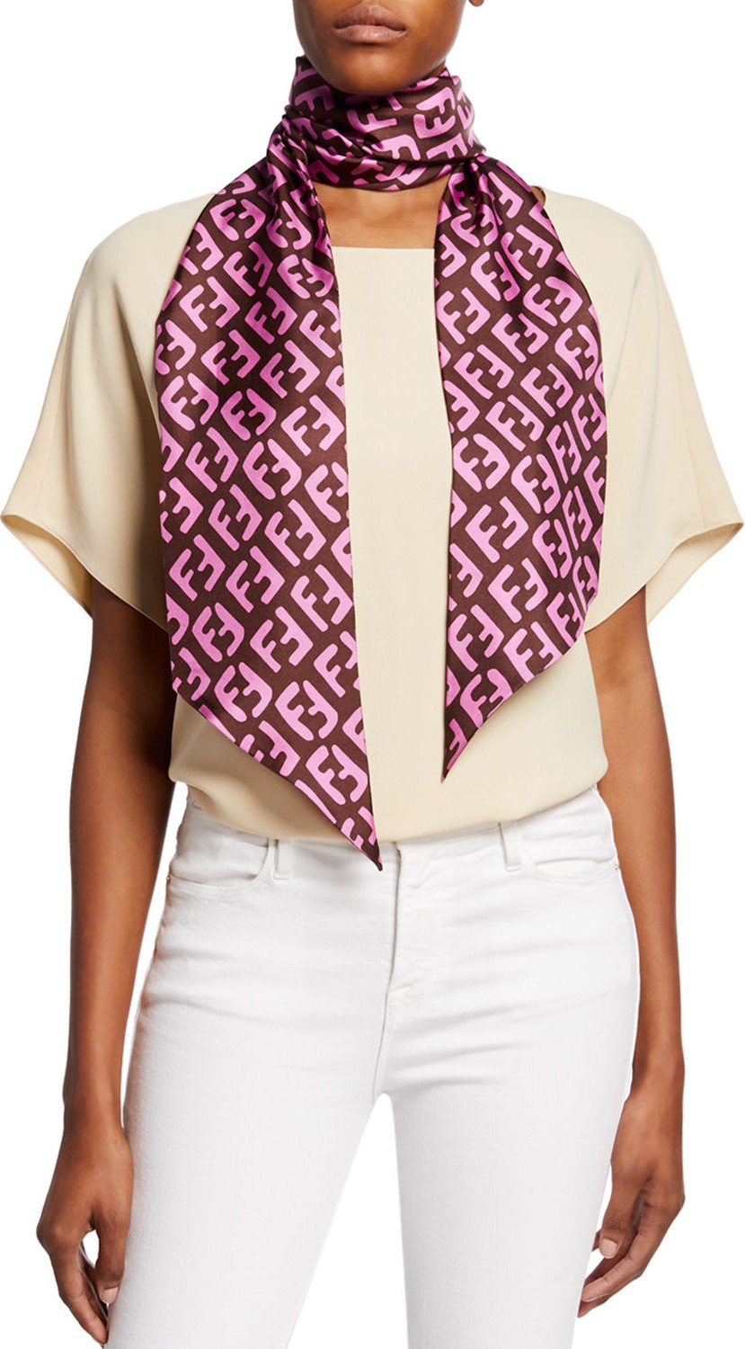 Fendi Macro FF Motif Silk Scarf