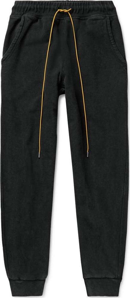 RHUDE Slim-Fit Tapered Printed Loopback Cotton-Jersey Sweatpants
