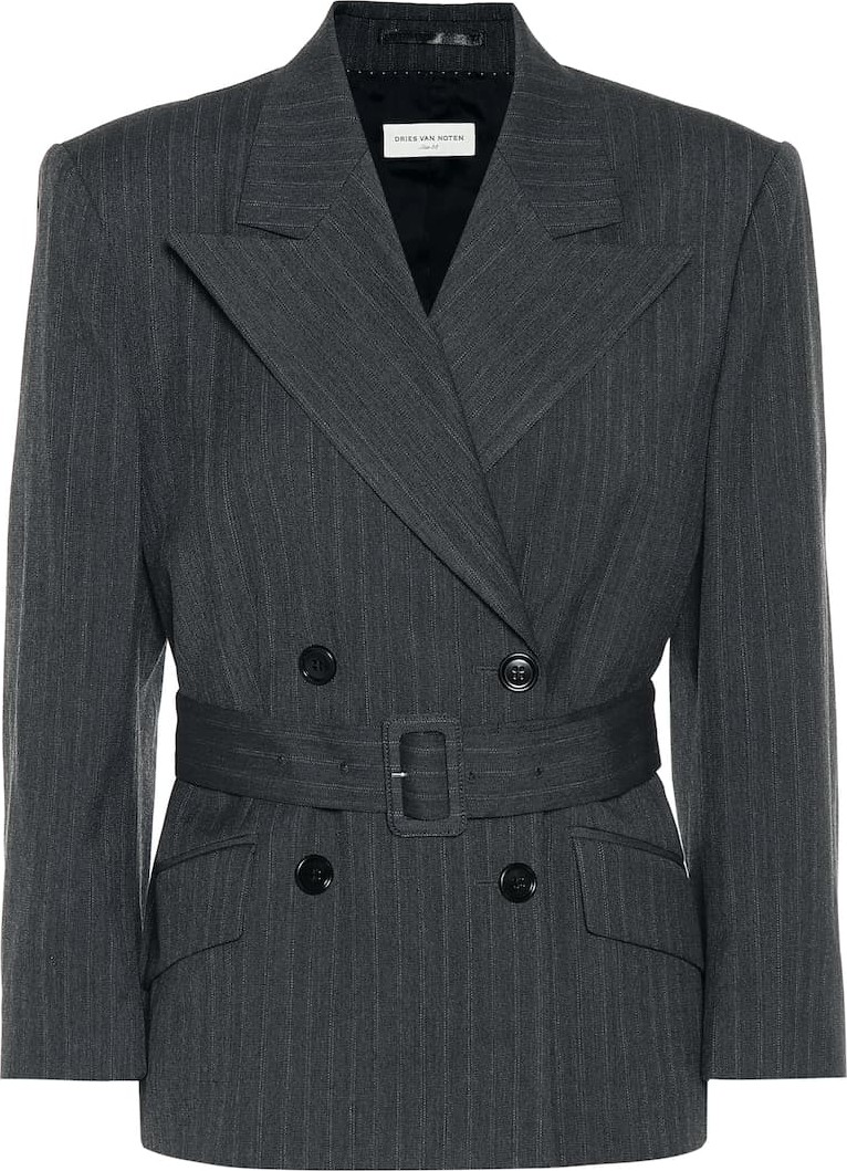 Dries Van Noten Striped wool-blend blazer