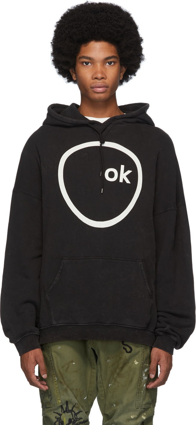 R13 Black Radiohead Edition Oversized OK Computer Hoodie
