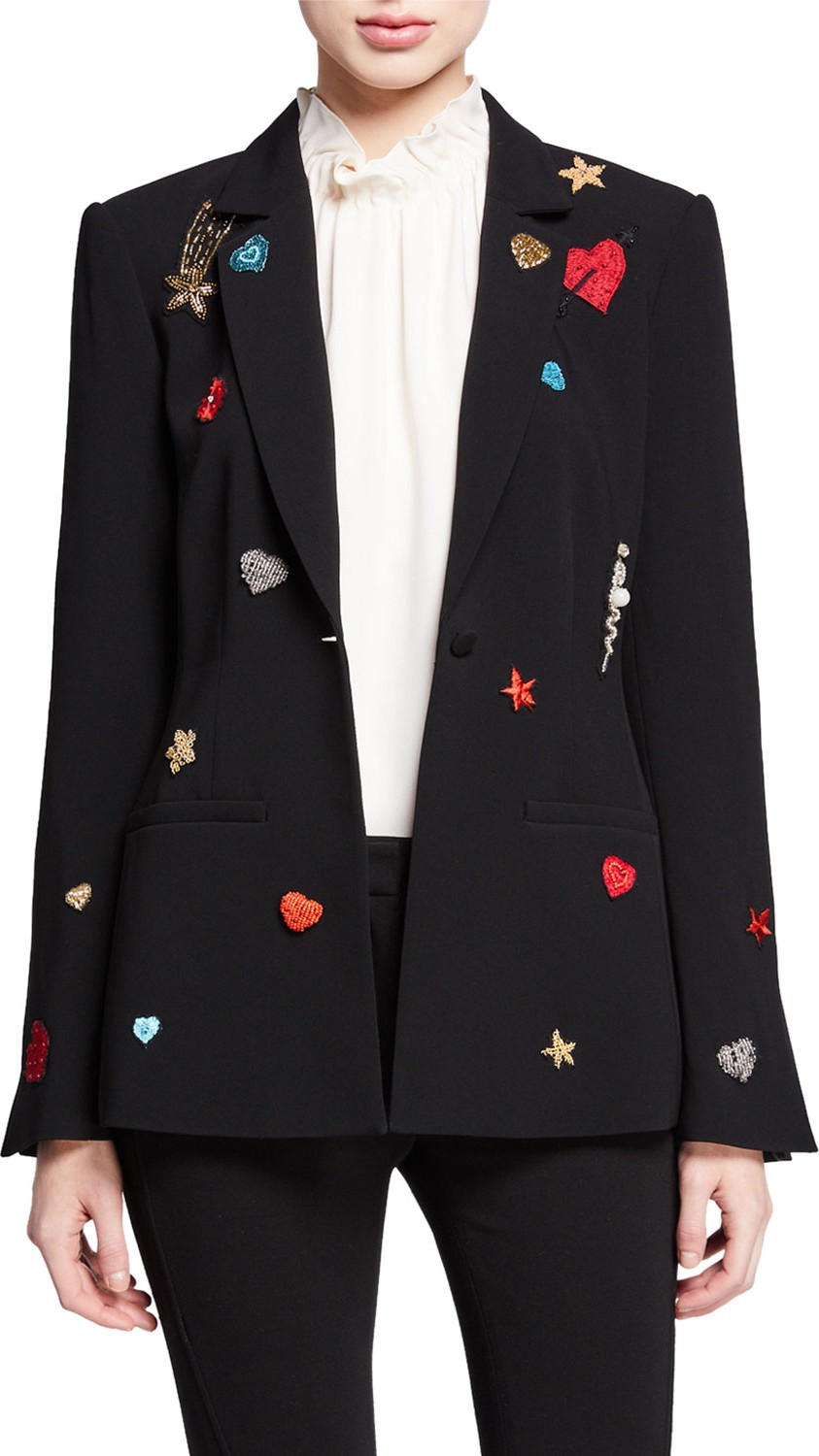 Cinq A Sept Rumi Single-Button Patch Blazer