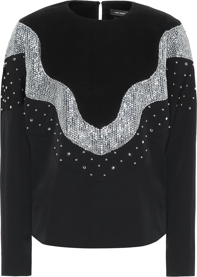 Isabel Marant Valia embellished wool top