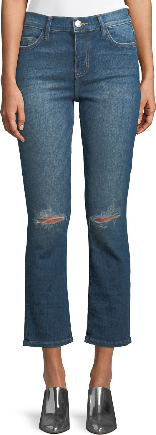 Current/Elliott The High Waist Straight-Leg Cropped Jeans