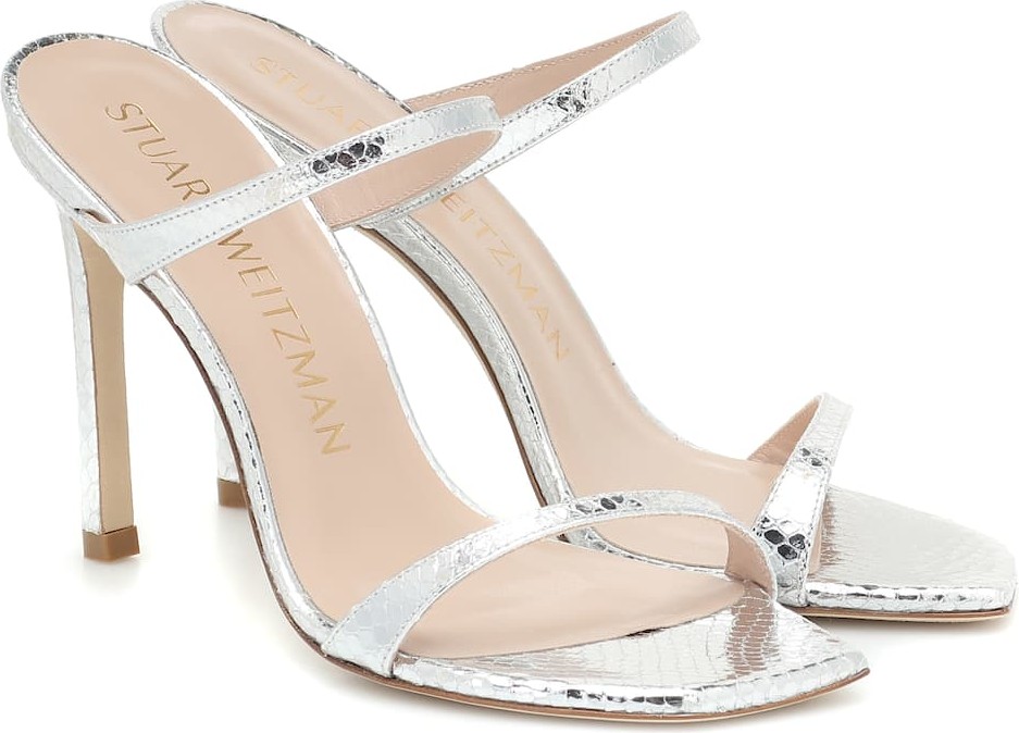 Stuart Weitzman Aleena snake-effect leather sandals