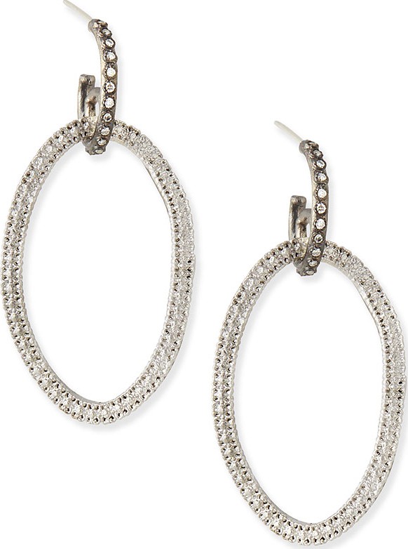 Armenta Silver Open-Circle Link Drop Earrings