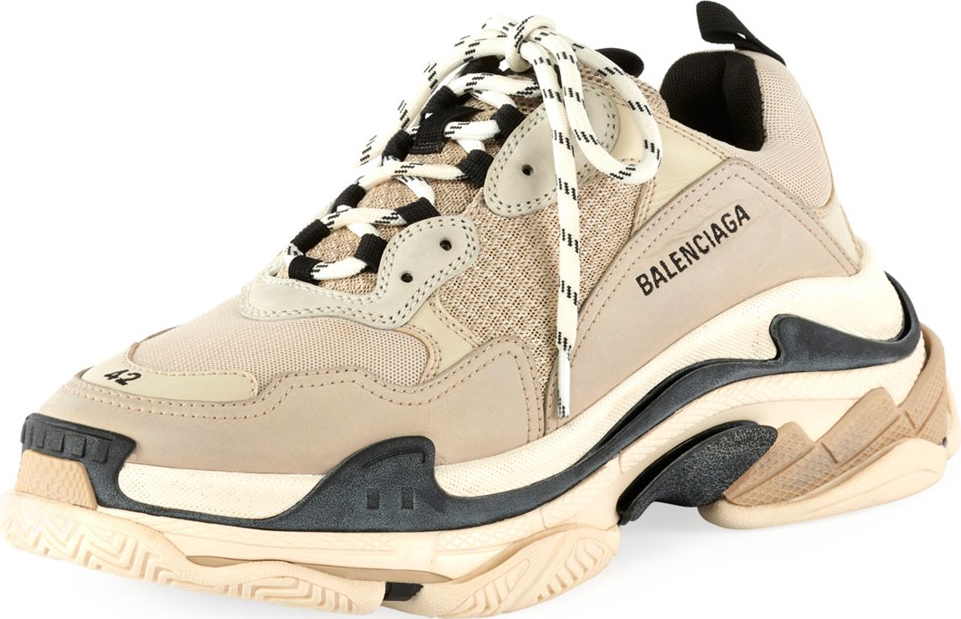 Balenciaga Men's Triple S Mesh & Leather Sneakers