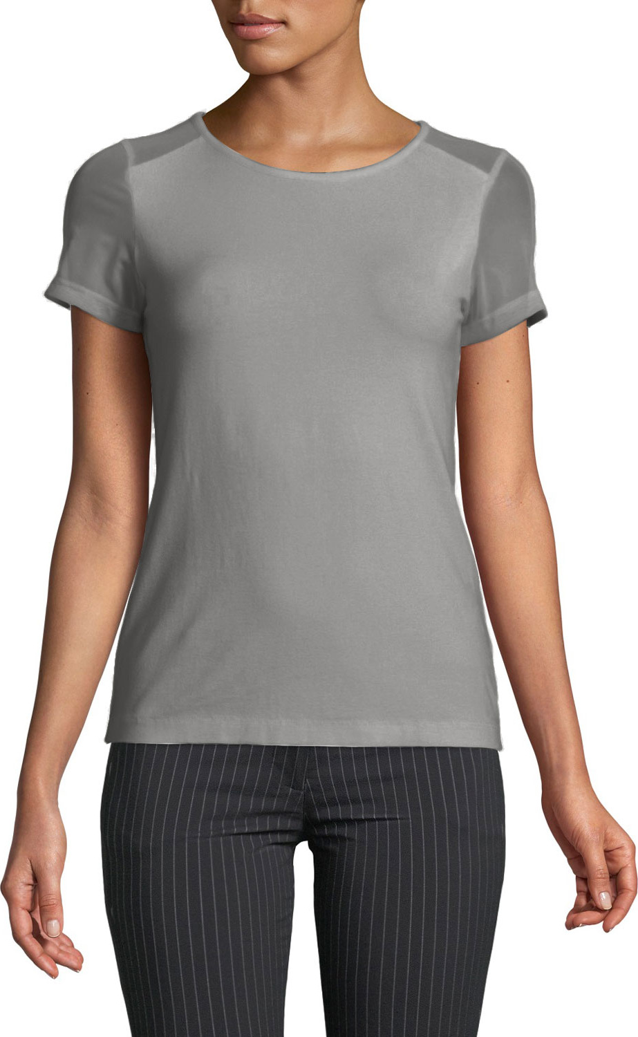 Anatomie Melissa Winter Sheer-Panel Short-Sleeve T-Shirt