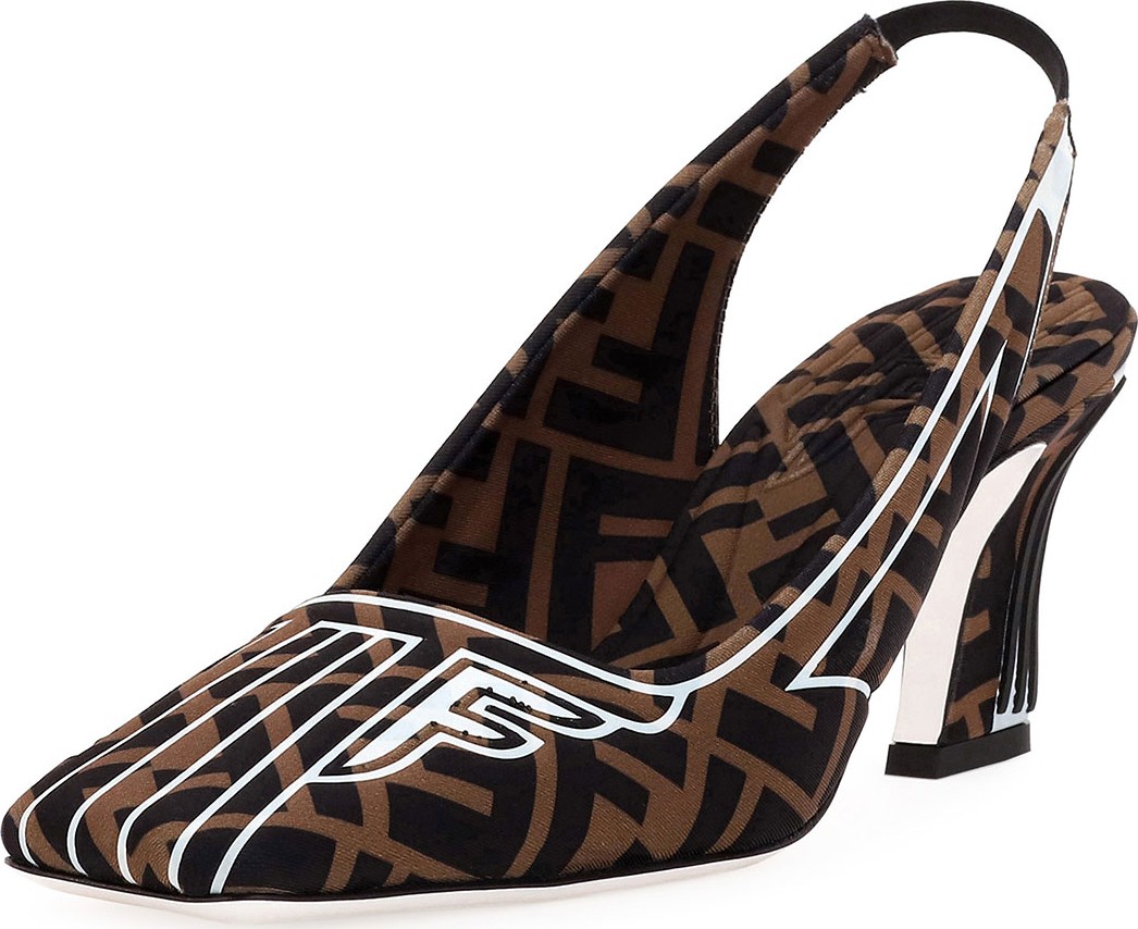 Fendi Freedom FF Slingback Pumps