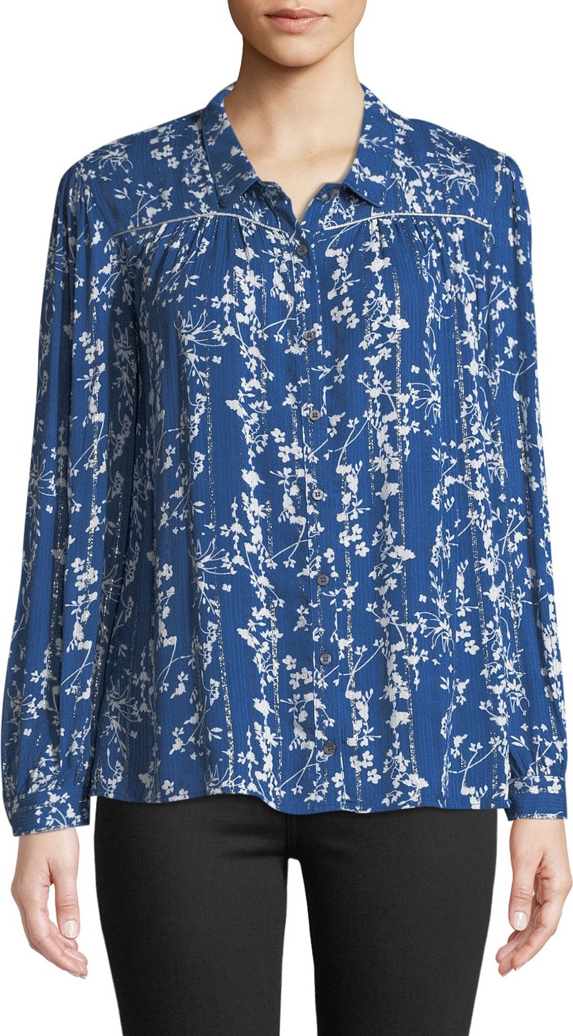 ba&sh Fiona Floral-Print Button-Front Shirt