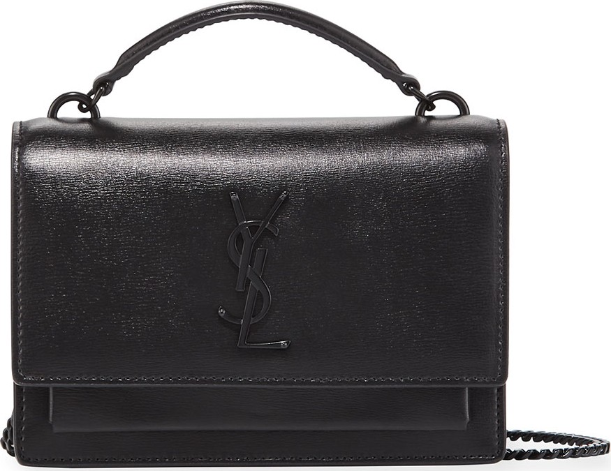 Saint Laurent Sunset YSL Monogram Wallet on Chain - Black Hardware
