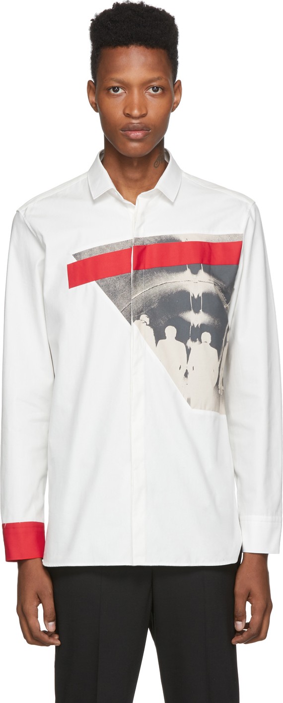 Neil Barrett Off-White Modernist Print Shirt