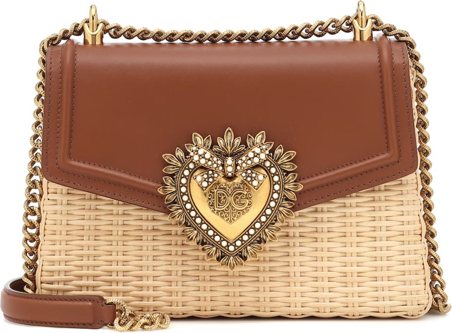 Dolce & Gabbana Devotion raffia shoulder bag