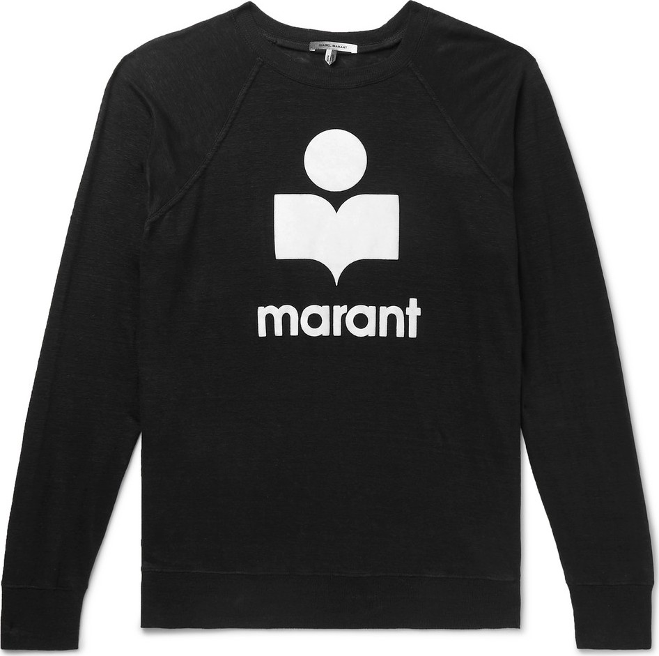 Isabel Marant Kieffer Logo-Flocked Linen T-shirt