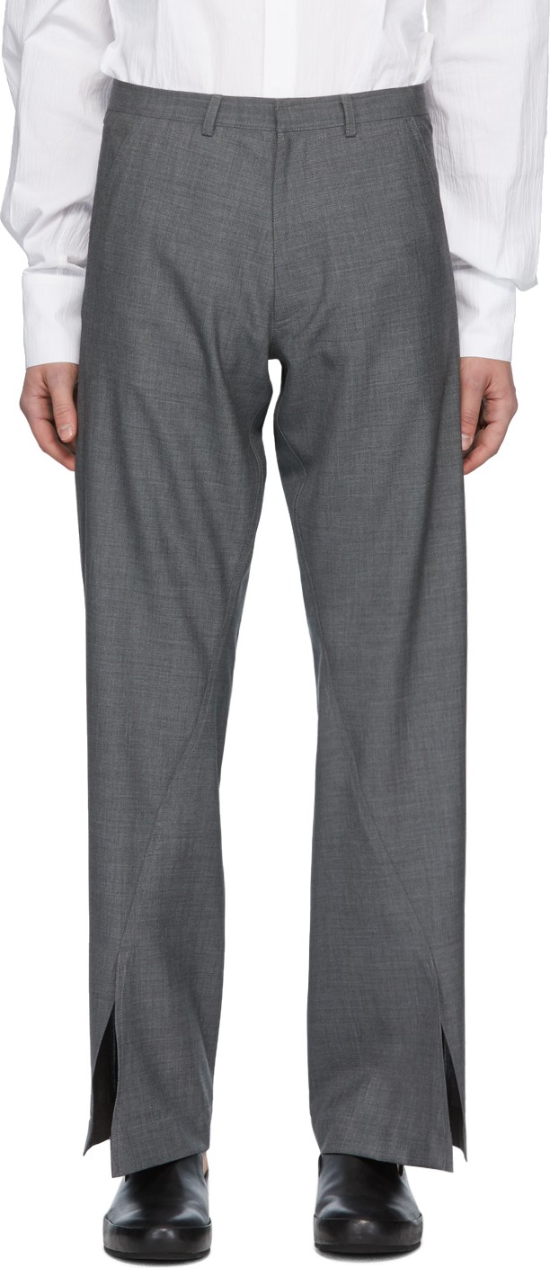Bianca Saunders Grey Aul Split Cuff Trousers