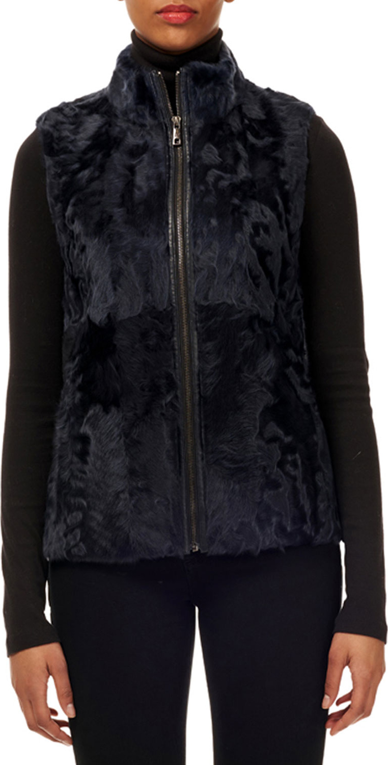 Gorski Lamb Shearling Zip-Front Vest