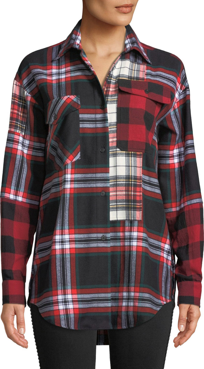 McQ - Alexander McQueen Patchwork Tartan-Check Button-Front Shirt