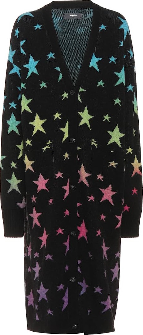 Amiri Printed cashmere-blend cardigan