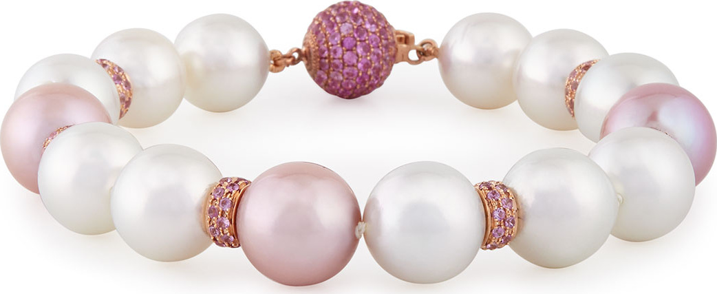 Belpearl Kasumiga Pearl & Pink Sapphire Bracelet