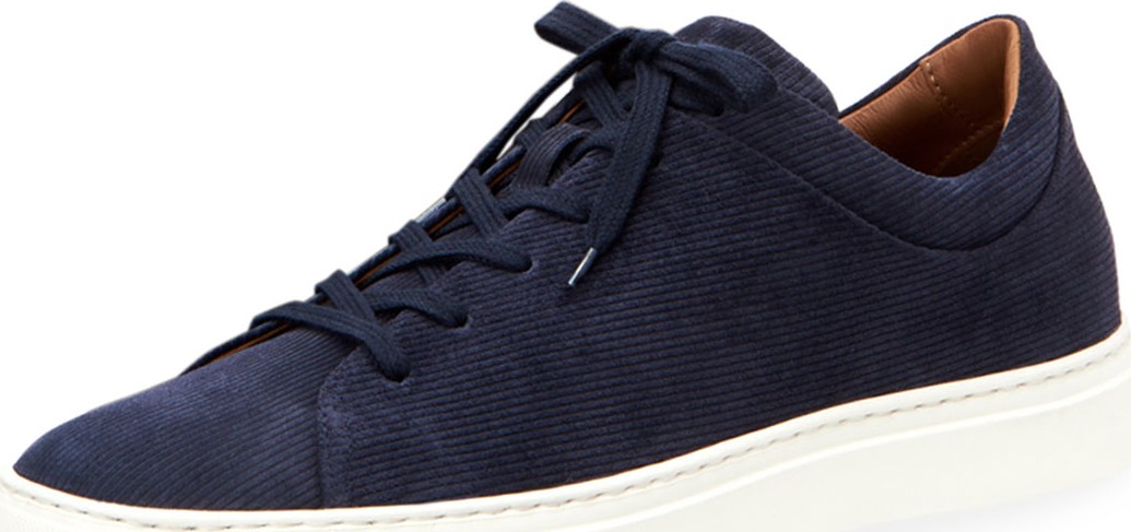 Aquatalia Men's Alaric Corduroy Suede Low-Top Sneakers