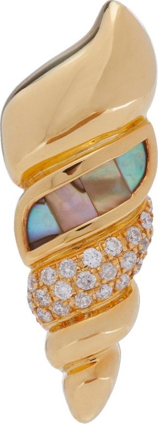 Patcharavipa Hitch 18kt gold, mother-of-pearl & diamond earring