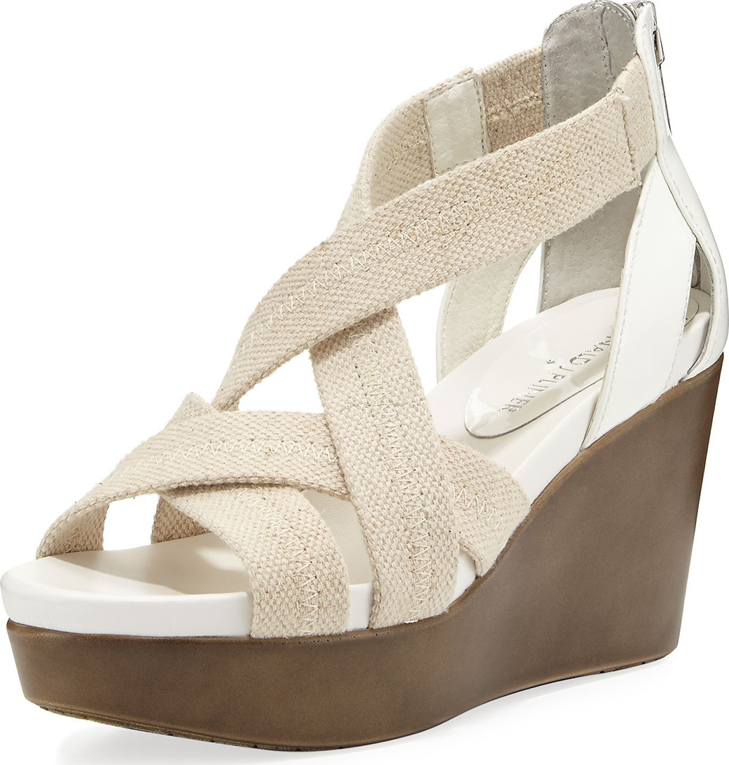 Donald J Pliner Jilli Canvas Wedge Sandal, Nude