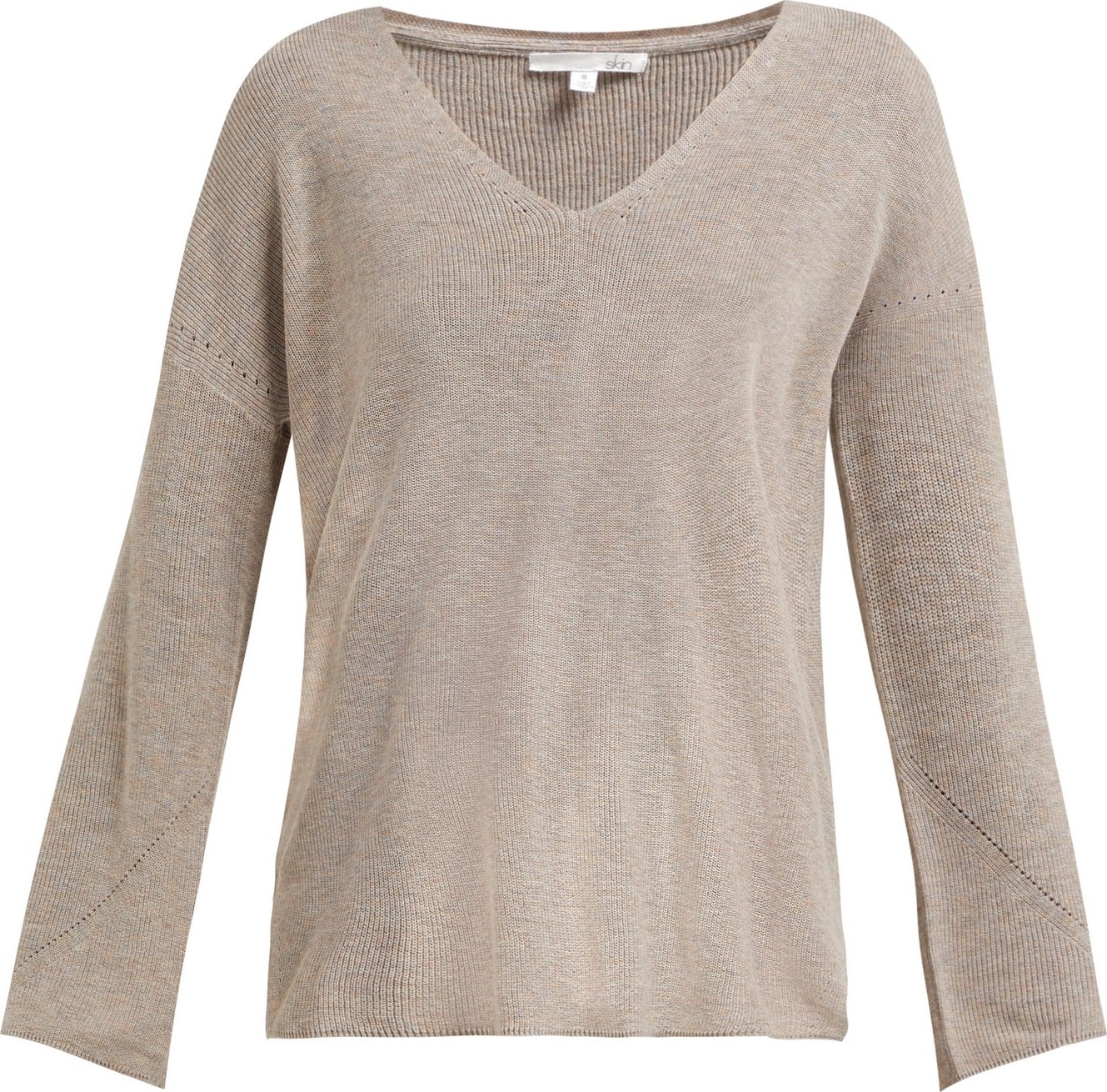 SKIN Britta V-neck cotton-blend sweater