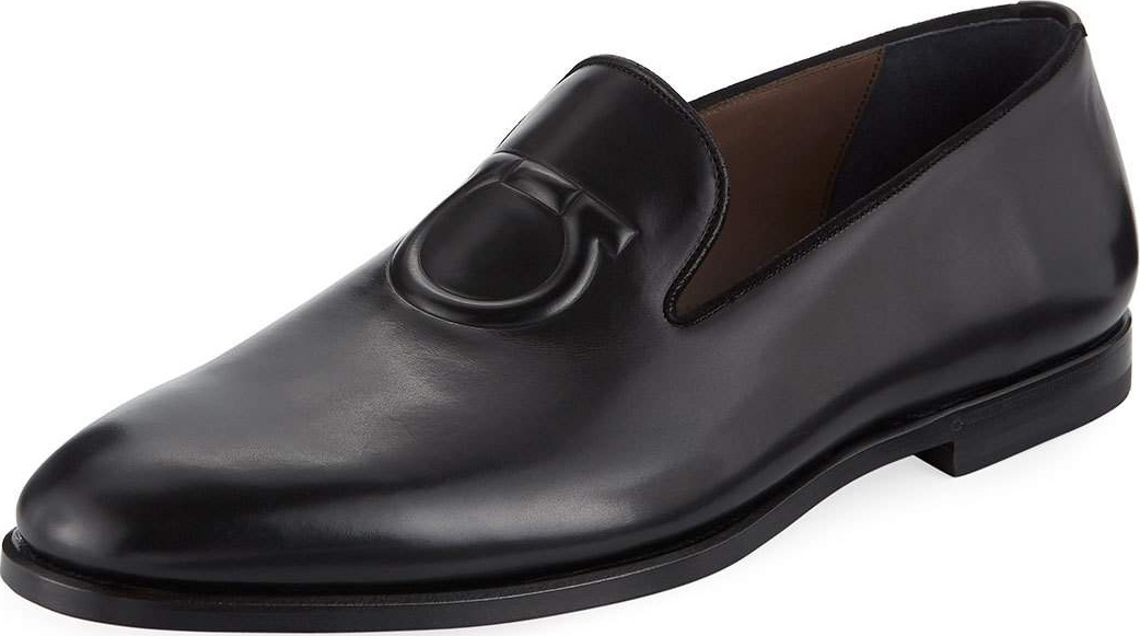 Salvatore Ferragamo Men's Bruxelles Gancini-Embossed Leather Loafer