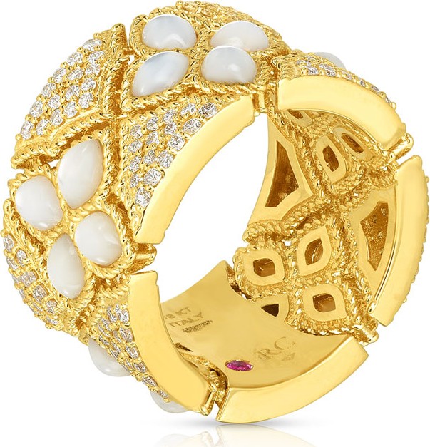 Roberto Coin Venetian Princess 18k Gold Mother-of-Pearl Ring, Size 6.5