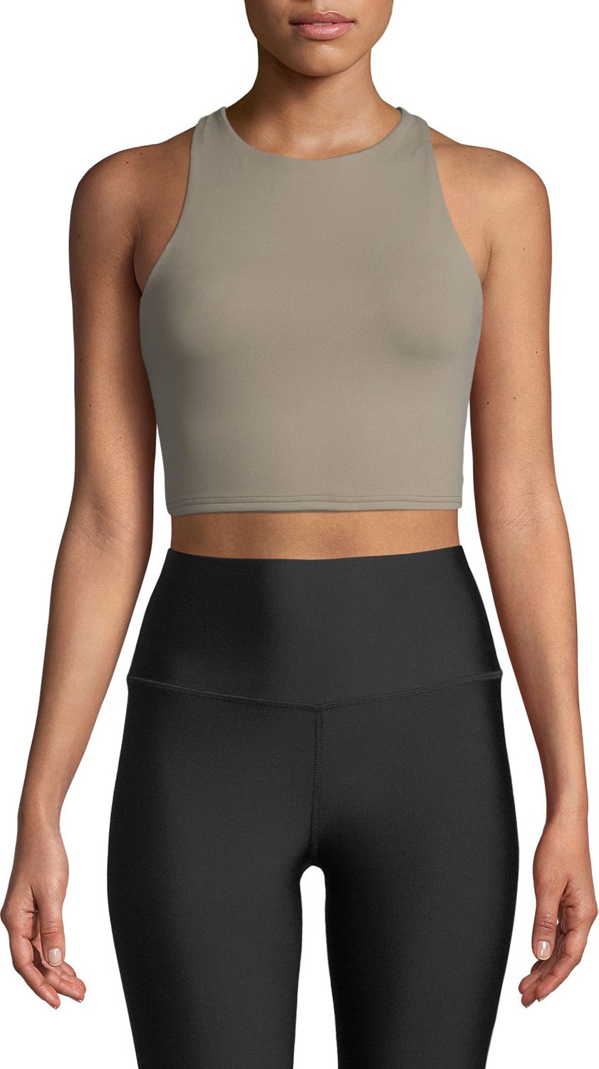 Alo Yoga Movement High-Neck Lace-Up Back Performance Sports Bra