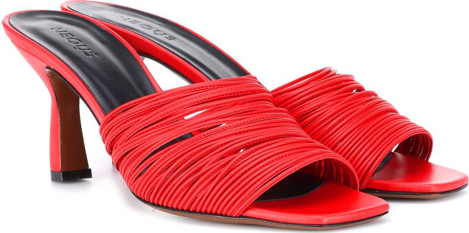 Neous Leather band mules