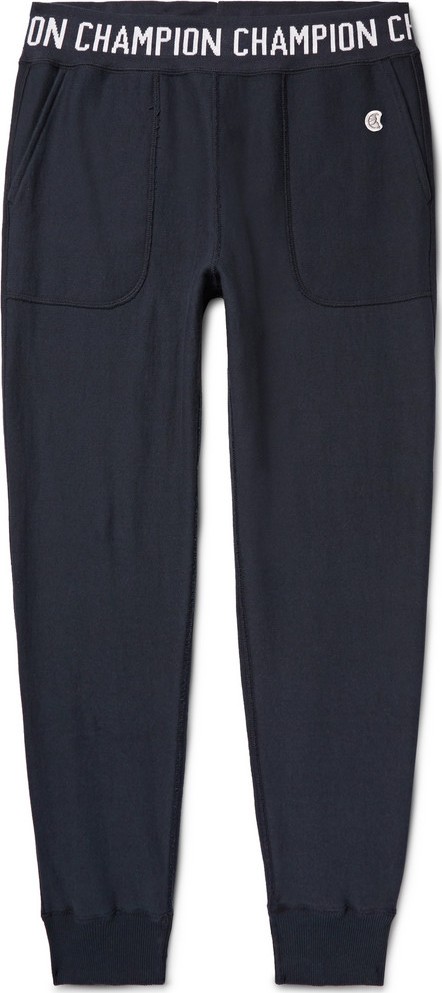 Todd Snyder + Champion Slim-Fit Tapered Logo-Jacquard Loopback Cotton-Jersey Sweatpants