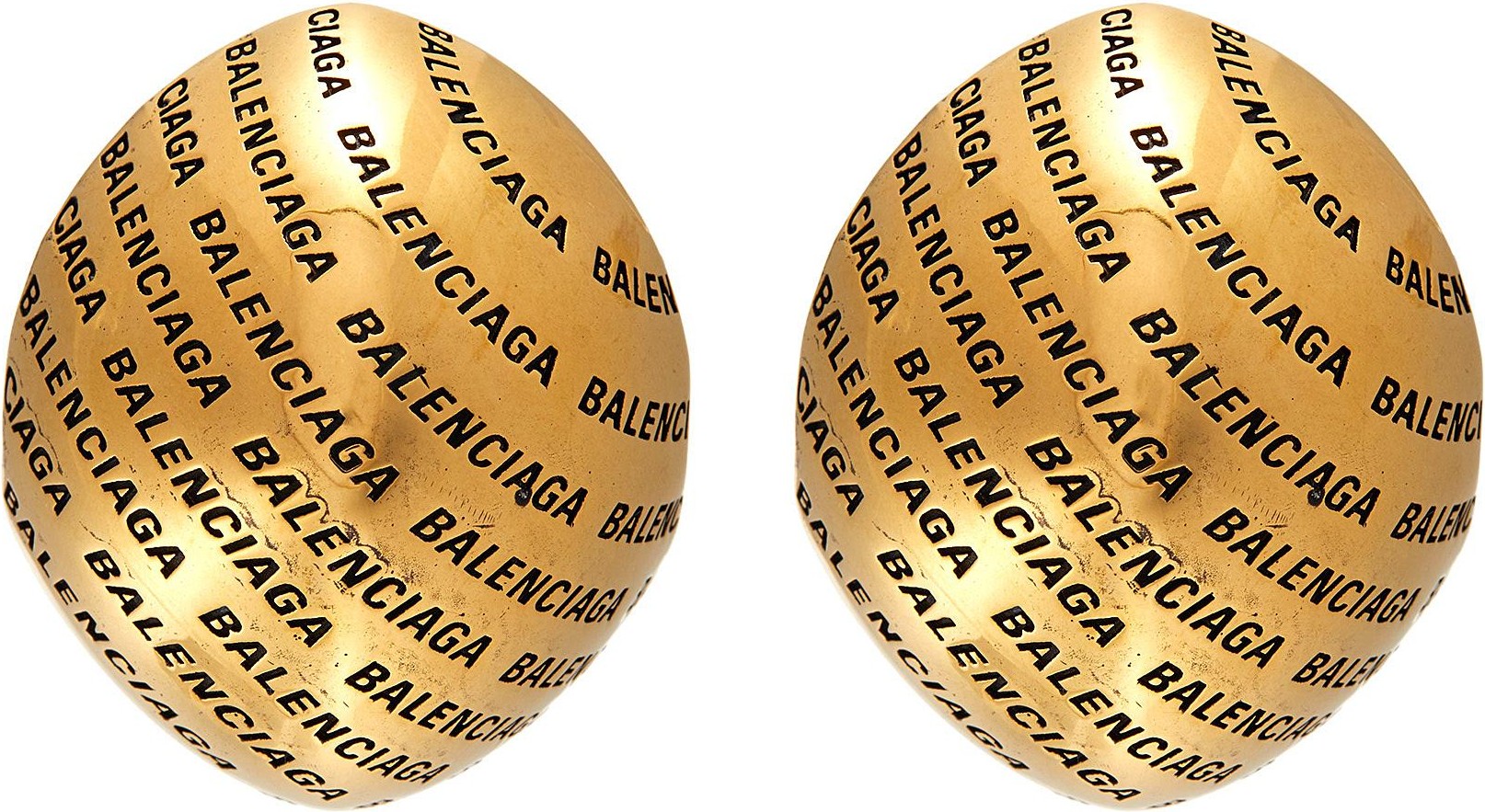 Balenciaga 'Precious' logo engraved earrings