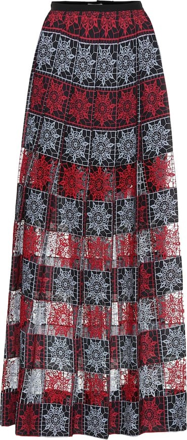 ELIE SAAB Embroidered tulle maxi skirt