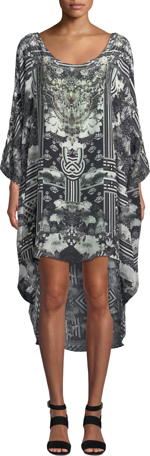 Camilla Scoop-Neck Embellished Coverup Dress