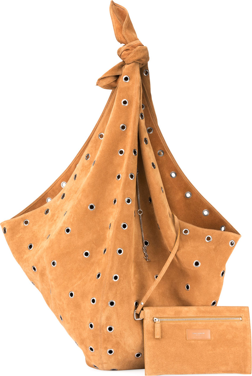 Saint Laurent Bandana Grommet Hobo Bag