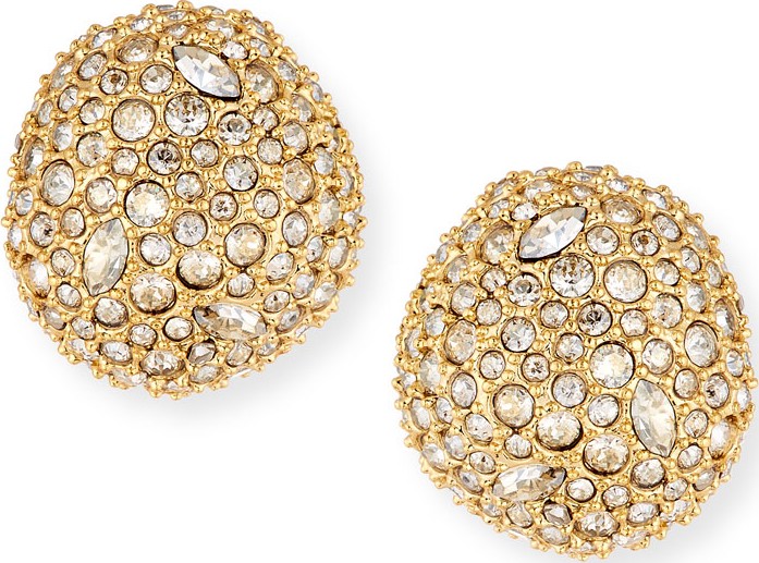 Alexis Bittar Pave Crystal Pod Button Earrings