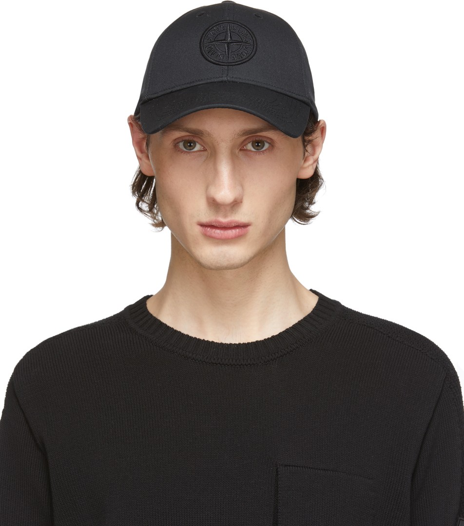 Stone Island Black Logo Cap Stone Island Black Logo Cap