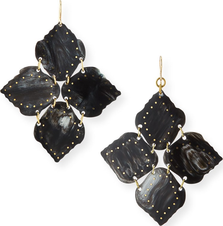 Ashley Pittman Angalia Dark Horn Drop Earrings