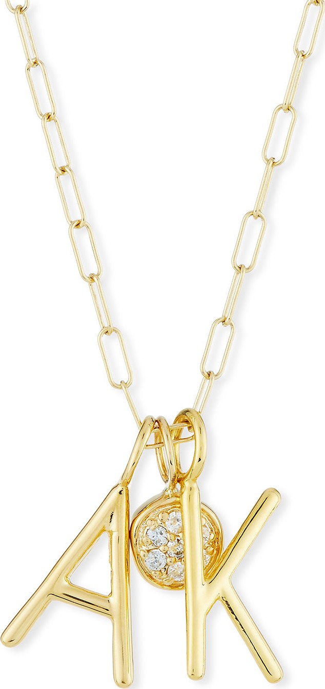Sarah Chloe Amelia Layered Initial Necklace with Diamonds