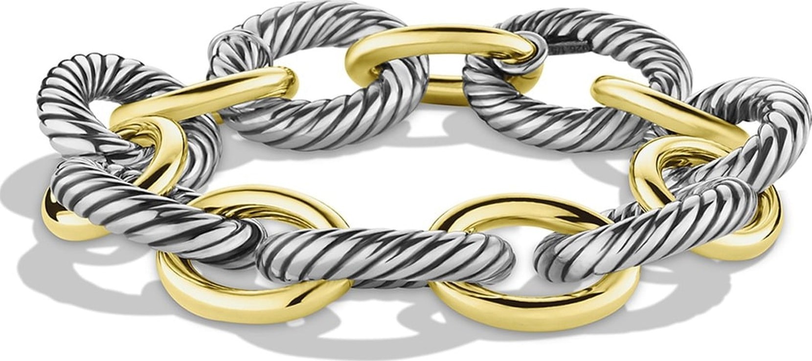 David Yurman 'Oval' Extra-Large Link Bracelet with Gold