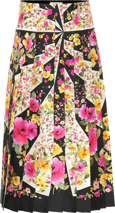 Gucci Pleated silk twill skirt